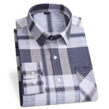 Men's Fashion Shirts Casual Slim Plaid Striped Men