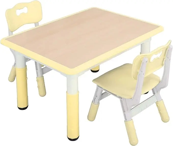 Kids Study Table and Chairs Set, Height Adjustable
