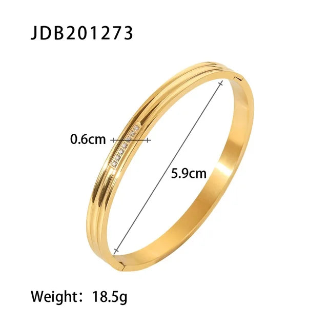 Youthway 18k Gold Stainless Steel Bangles Winter Stacking