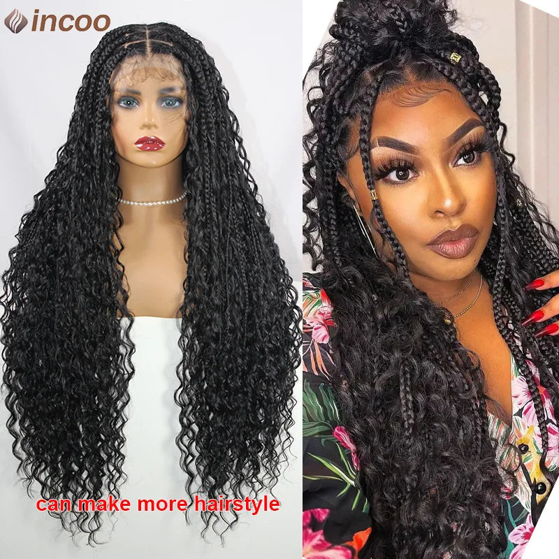 Long 32 Boho Braided Full Lace Front Wigs