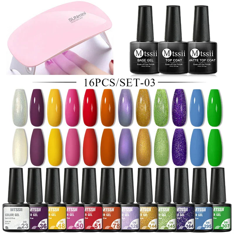 Mtssii 13/16Pcs Gel Nail Polish Set With 36W