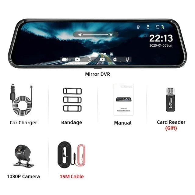 Mirror Camera for Car Touch Screen Video Recorder