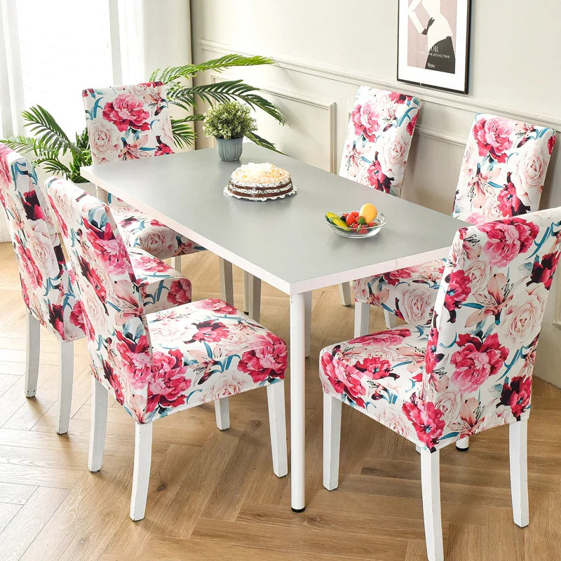 floral chair covers spandex elastic for dining room