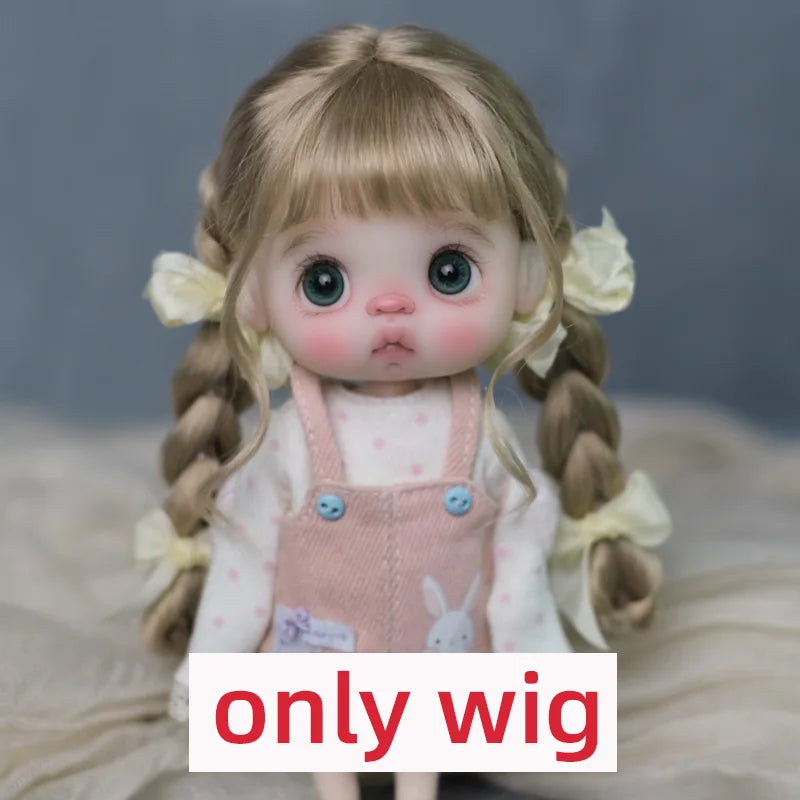 Doll Wig Bangs Ponytail Curly Soft Mohair Wig