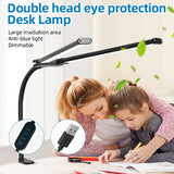 Double Head Desk Lamp Led Reading Light Stand