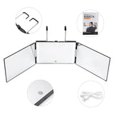 3-Way Trifold Hair Cutting Mirror with LED Lights