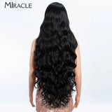 MIRACLE Synthetic Lace Front Wigs For Women Long