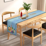 Passover Linen Table Runner Pesach Seder Matzoh Red