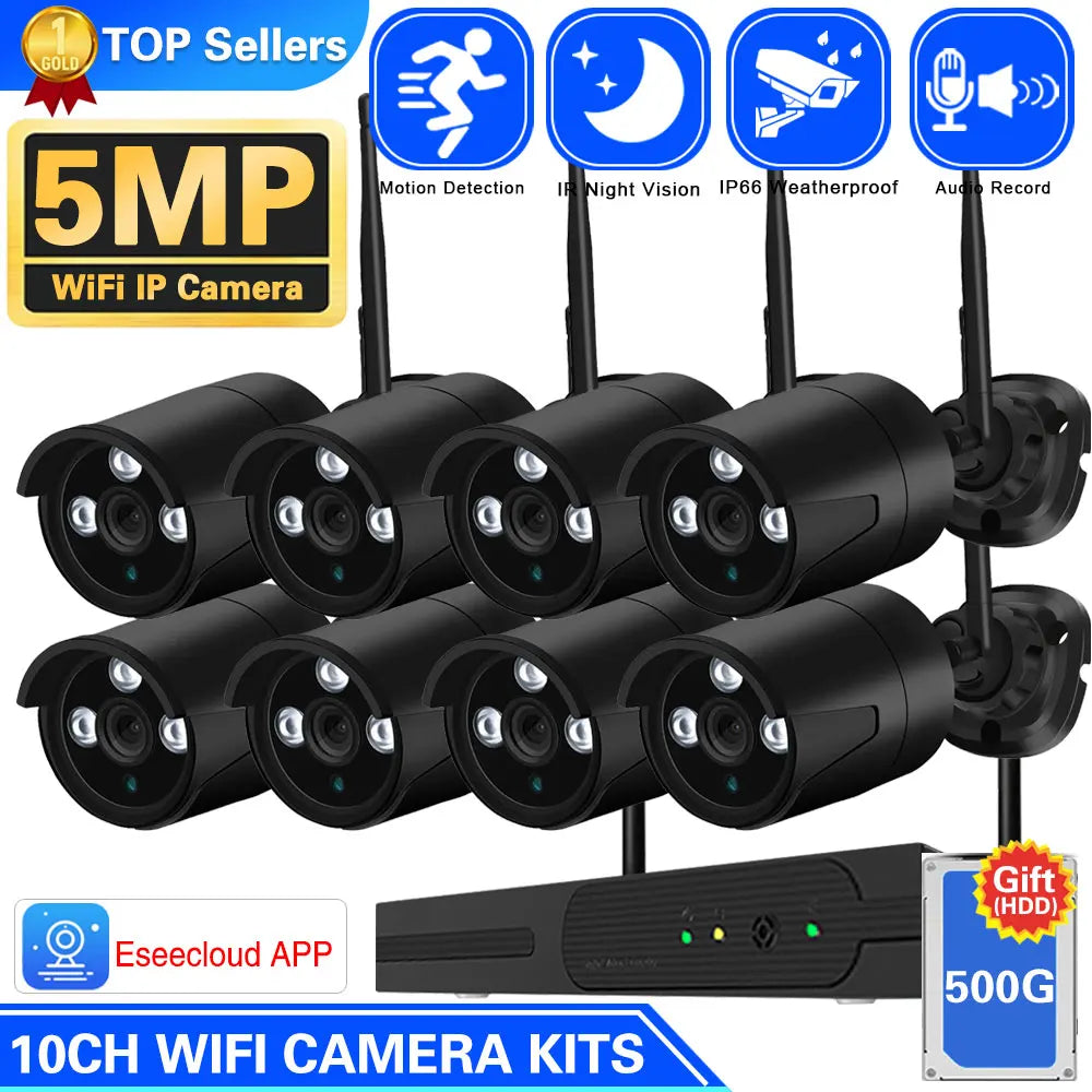 Wireless Wifi Camera Kit 5MP Audio Smart AI