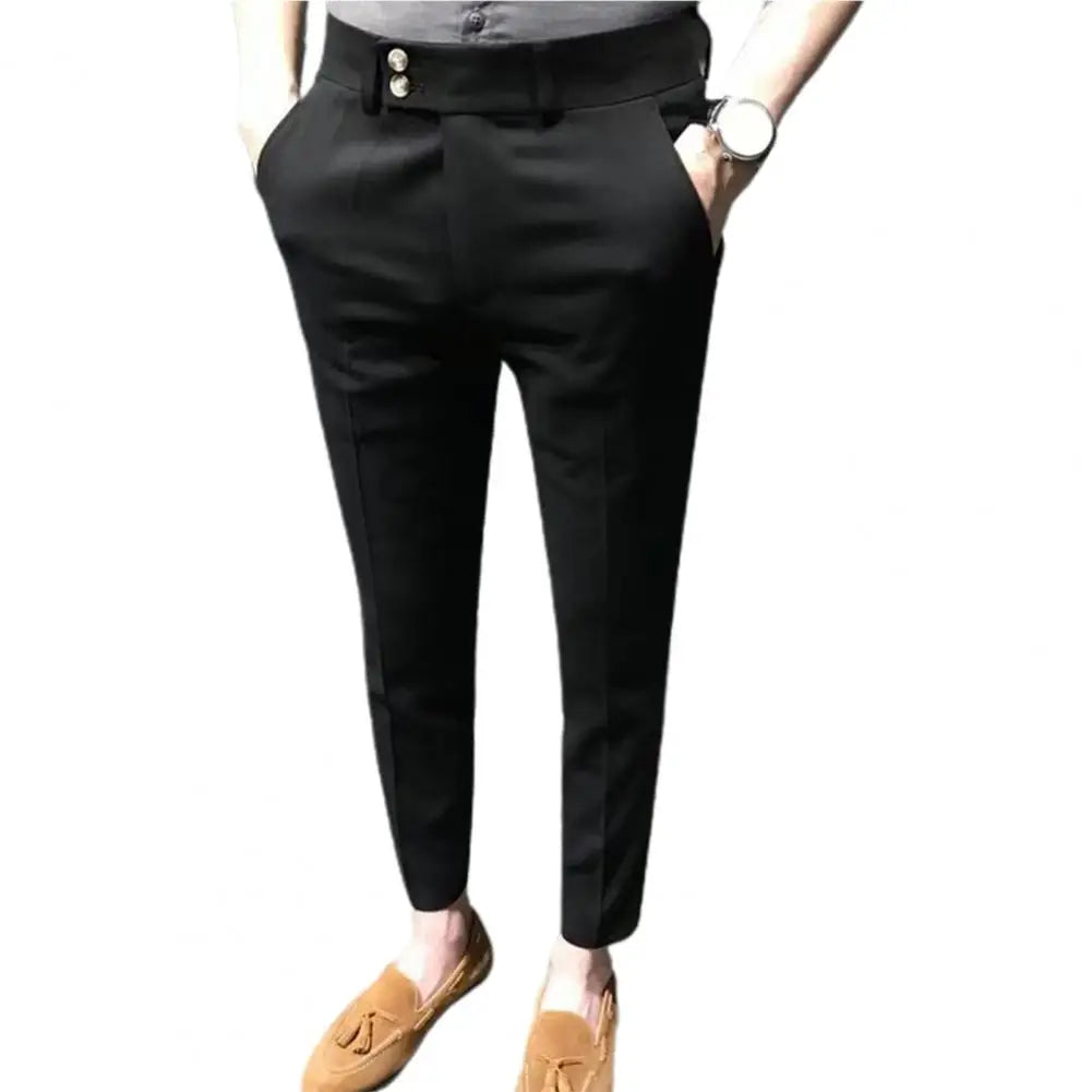 Trendy Men Ninth Pants Slim Fit Ninth Trousers