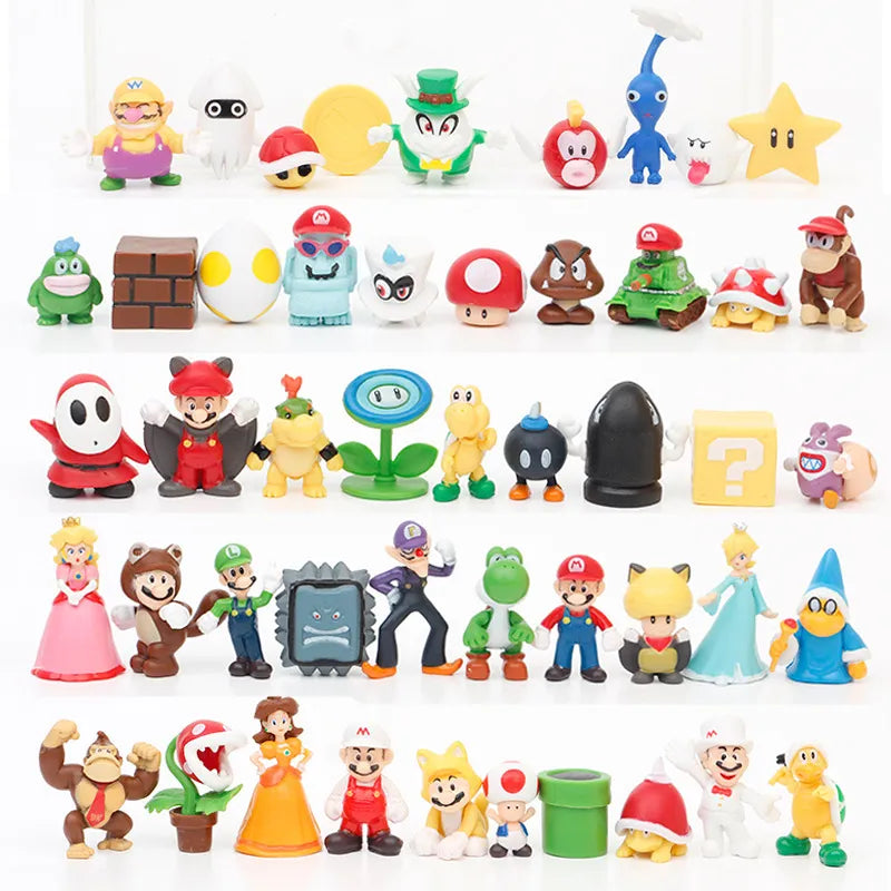 48pcs/set Super Mario Bros PVC Action Figure Toys