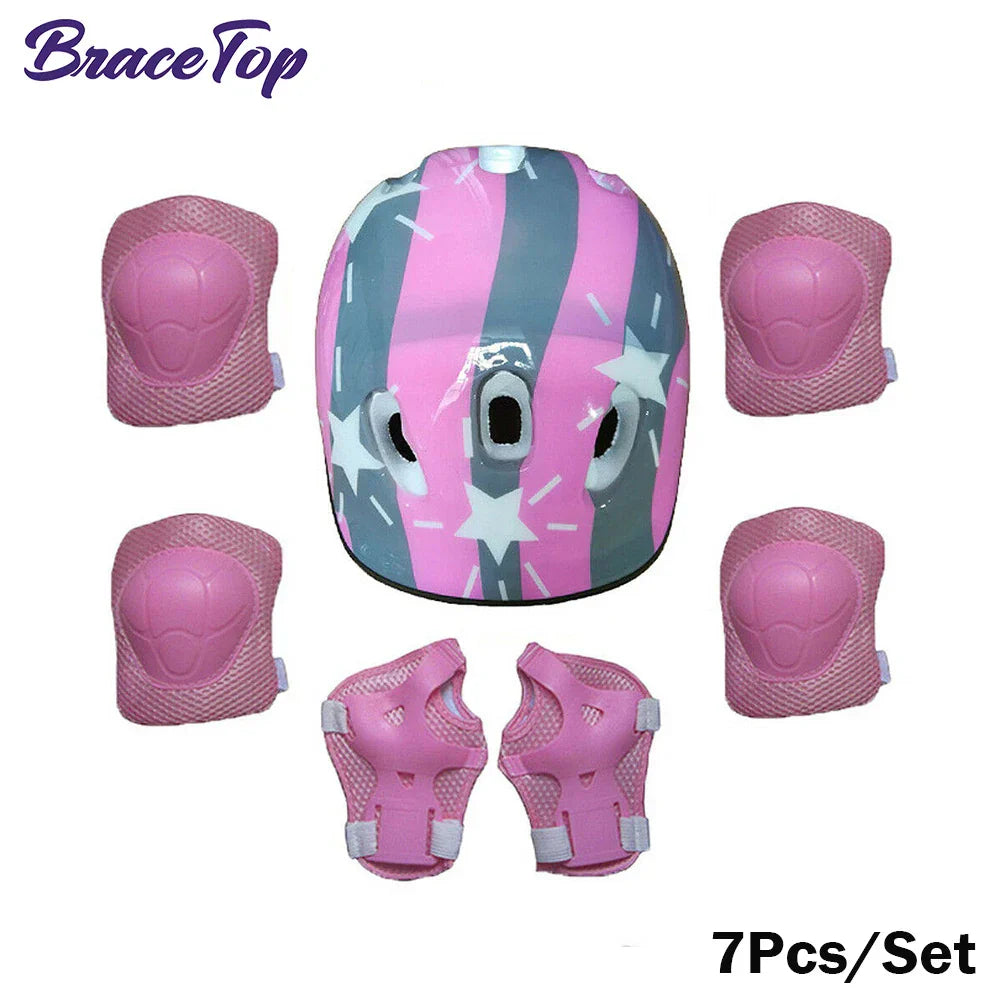 7Pcs Kids Skating Protective Gear Set Children Knee