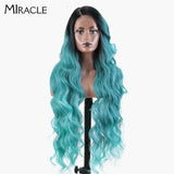 MIRACLE Synthetic Lace Front Wigs For Women Long