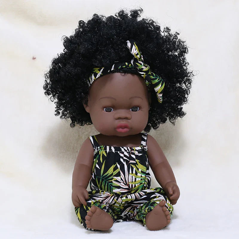 35cm Newborn Reborn African Doll Baby Simulation Soft