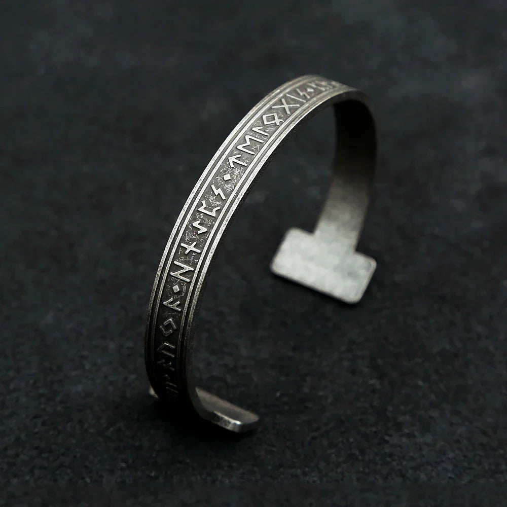 Black Stainless Steel Viking Rune Bracelets For Men