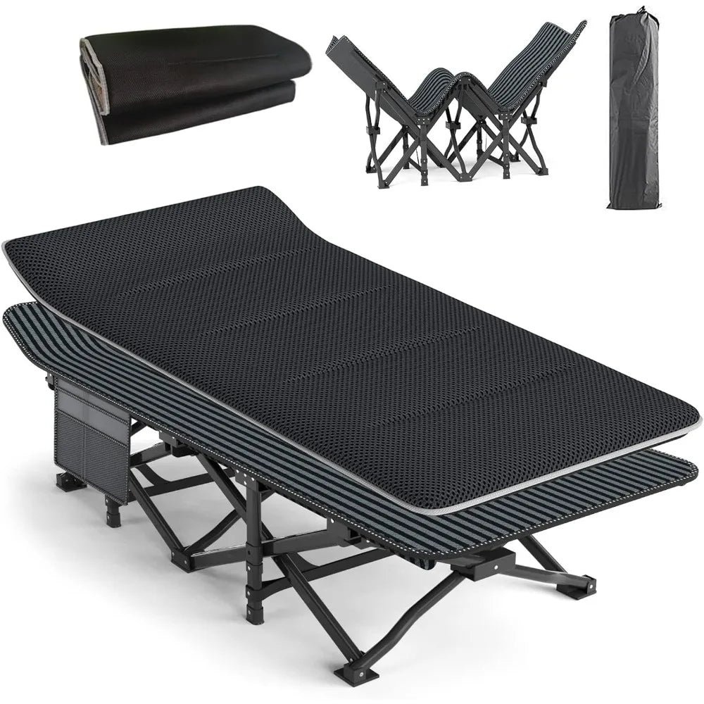 Camping Cot for Adults with Cushion Comfortable, Tent