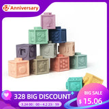 Silicone Building Blocks Kid Grasp Toys Soft 3D