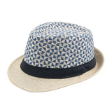 Stitching Color Geometry Shade Men Straw Hat Spring