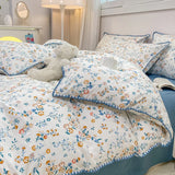 Soft Cotton Crib Bedding Set Girl Bed Kid