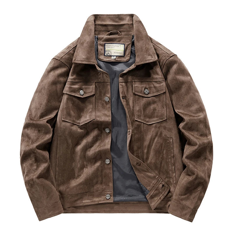 NEEDLESNOAH Men Vintage Brown Pilot Suede Jacket Spring