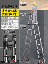 Home Kitchen Telescopic Ladder Aluminum Alloy Step Stools