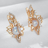 Kinel Luxury 585 Rose Gold Drop Earrings for