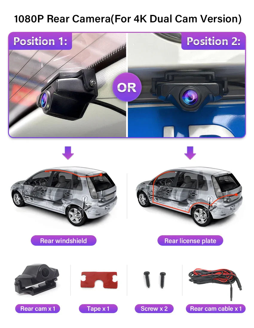 Car DVR 4K Dash Cam for Volkswagen Tiguan