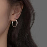 Modian Solid 925 Sterling Silver 2CM Smooth Minimalist