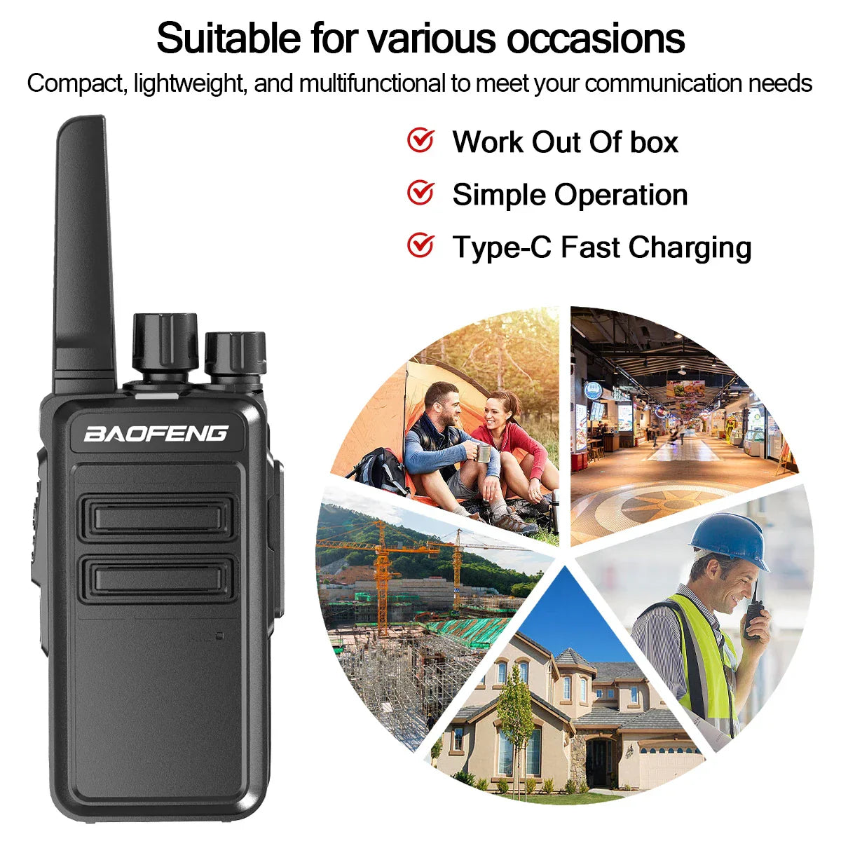 2/4 PCS Baofeng AR-12 Mini Walkie Talkie Wireless