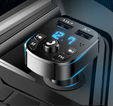 Car Wireless FM Transmitter Adapter Dual USB Port Charger Cigarette Lighter Mp3 Player Kit Hands-Free 3.1a Fast Charge