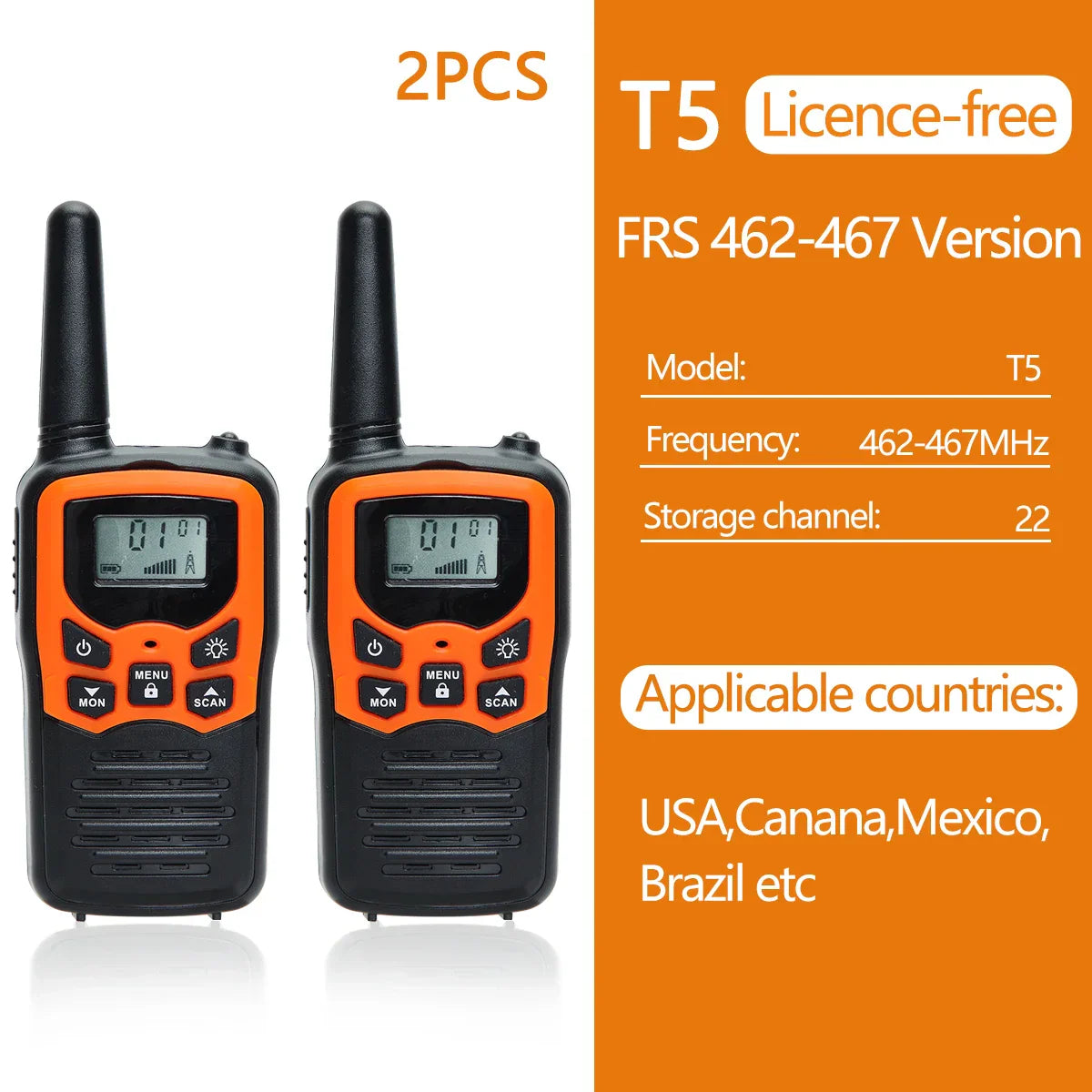 2/4/6 PCS ABBREE Walkie Talkie PMR/FRS UHF Mini