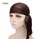Unisex Silky Satin Durags Bandanas Turban Hat Elastic