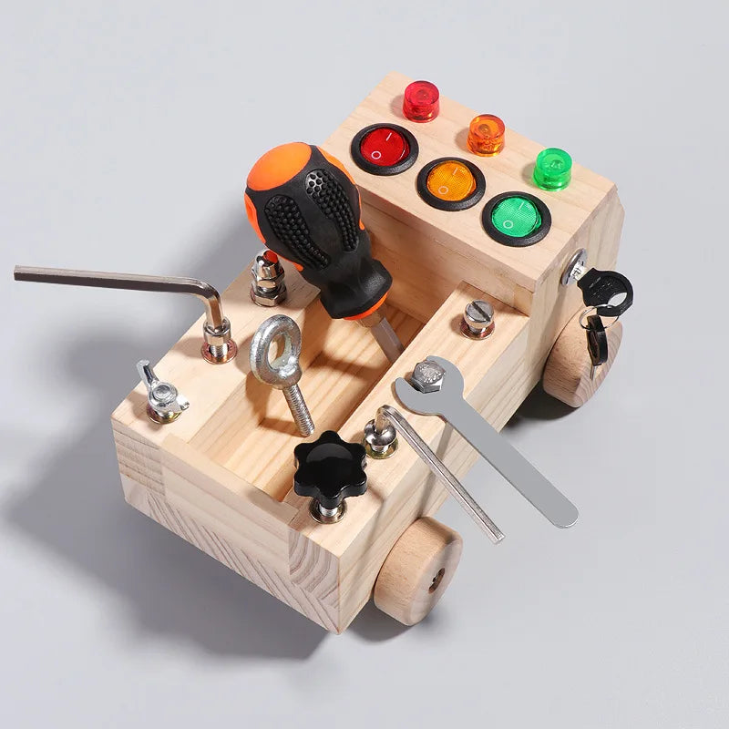 Children's Wooden LED Switch Busy Board Disassembly and