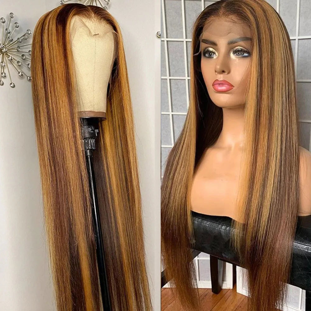 13x6 Highlight Ombre Straight Lace Front Human Hair