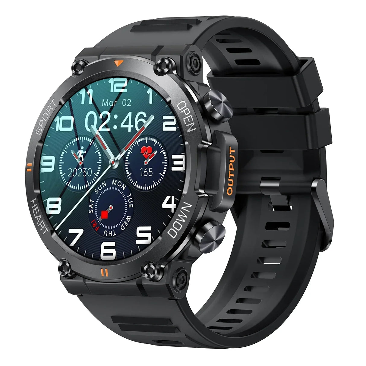 Military Men Smart Watch 400mAh BT HD Calling