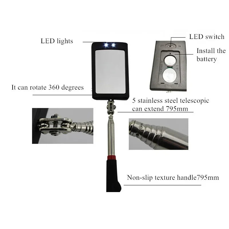 Quadrate Folding Mirror Universal Endoscope Flaw Car Detection
