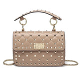 2024 New Fashion Women Sheepskin Leather Rivet Handbags