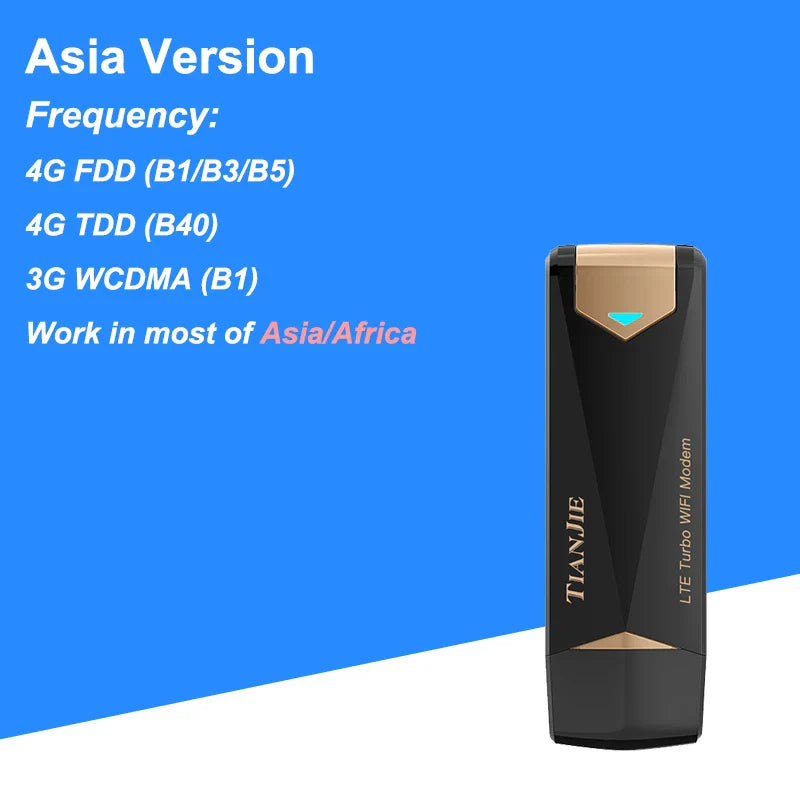 TIANJIE 4G WiFi Router Dongle Wireless Modem Stick