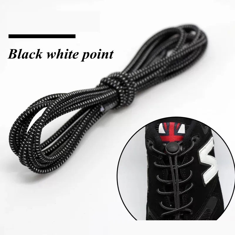 1 Pair 22 Colors Elastic Shoelaces Round Locking