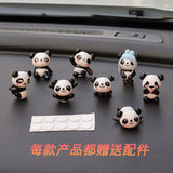 8Pcs/set Cute Panda Car Accessories Interior Funny Toys