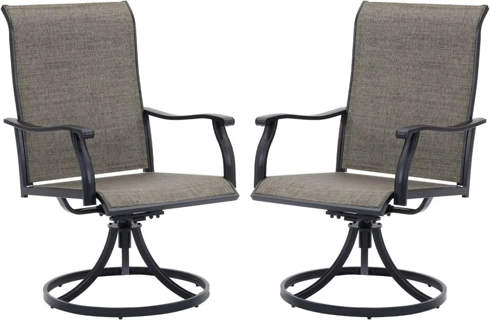 Swivel Patio Chairs Set of 2, High Back