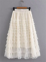 Plus Size Womens Clothing Skirt Elastic Waist Mesh