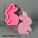 Cute Squatting Rabbit Silicone Mold 3D Animal Candle