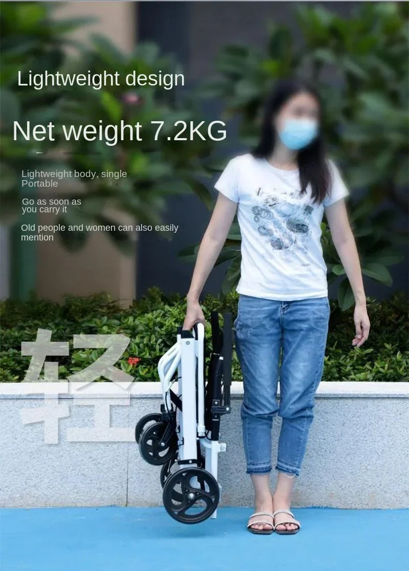 Elderly Walker With Four Wheels Aluminum Alloy Folding