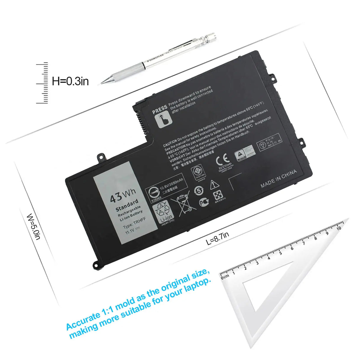 TRHFF P39F P49G 43WH Laptop Battery for Dell