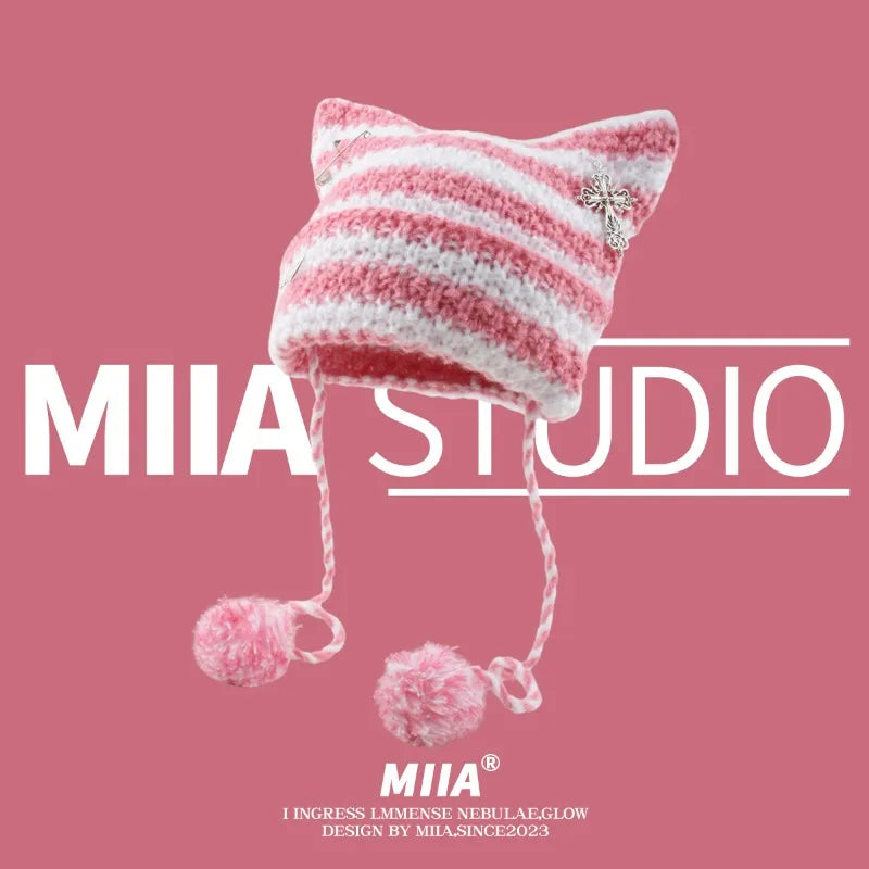 Korean Sweet and Cute Pink Beanie Hats for