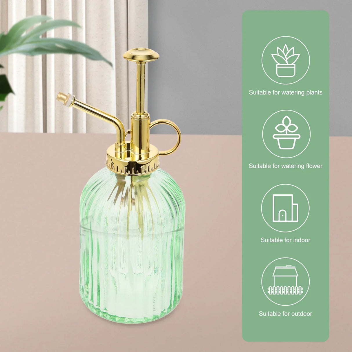 Watering Bottle Can Spray Glass Water Plant Flower