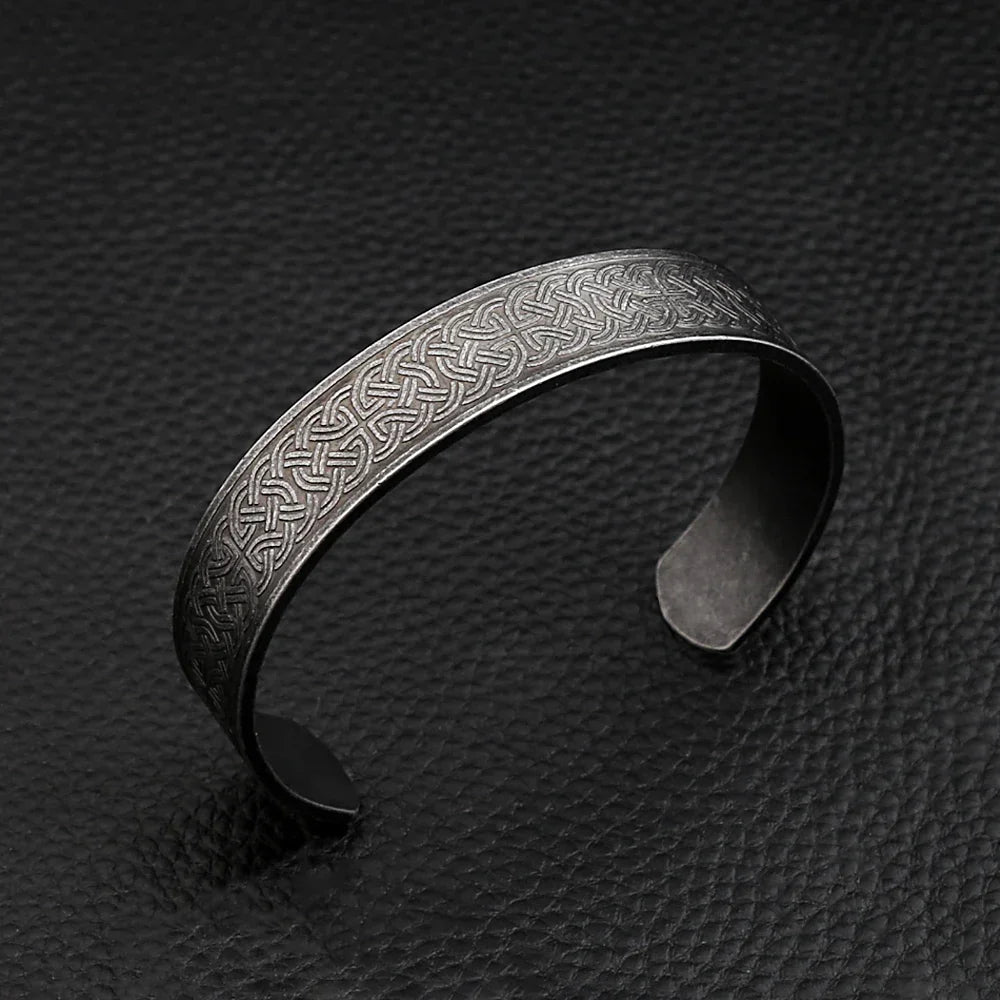 Black Stainless Steel Viking Rune Bracelets For Men