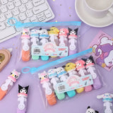 New Sanrio Highlighter 6-24pcs Kuromi Melody Soft Rubber