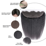 Peruvian Kinky Straight Bundles With 13x4 Lace Frontal
